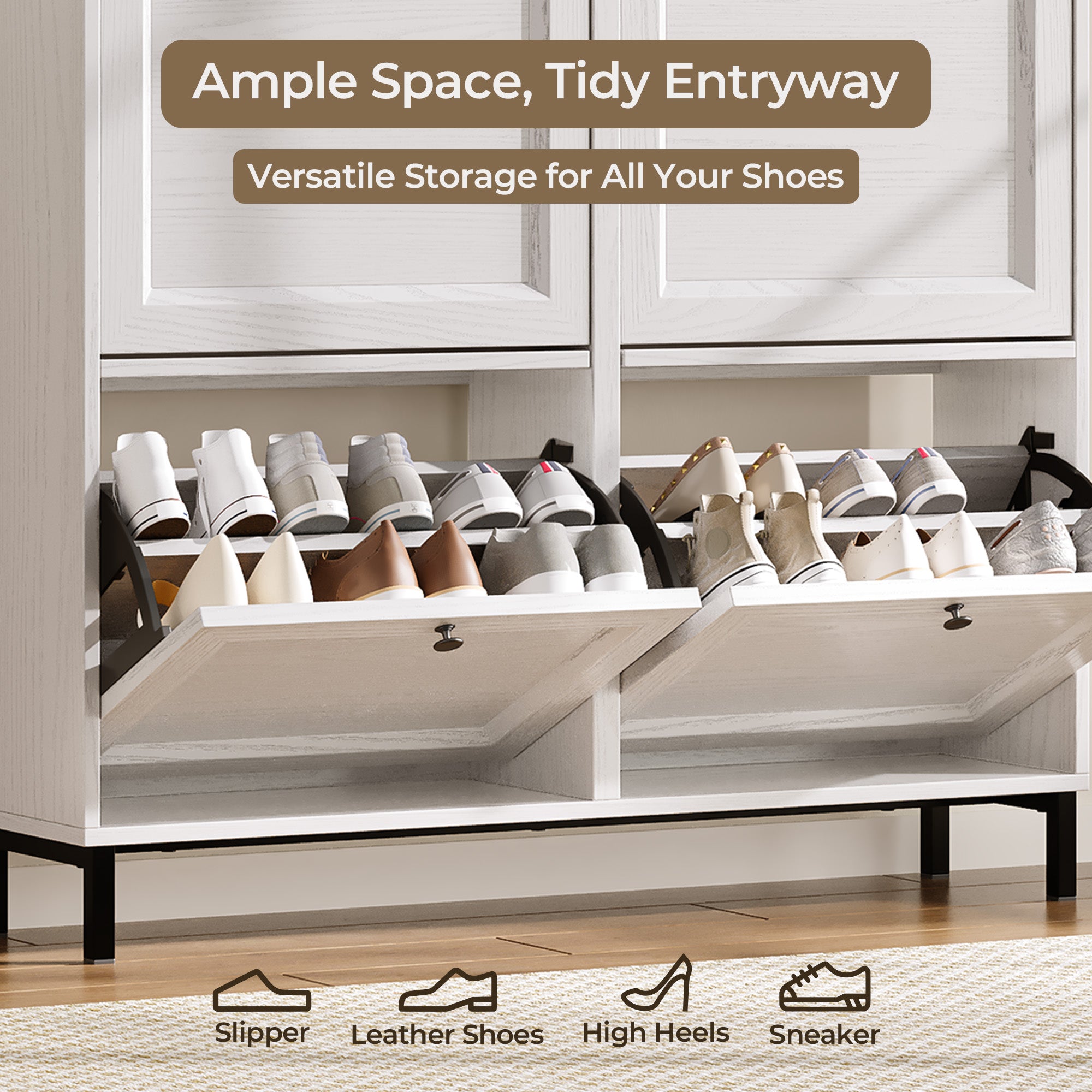 bealife-fs53-schuhschrank-wei-4-klappen-99-cm-schmal image 4