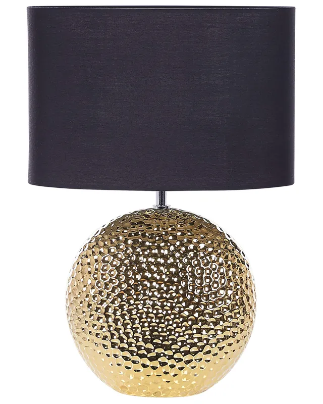 beliani-nasva-tischlampe-gold-schwarz-keramik-stoffschirm image 1