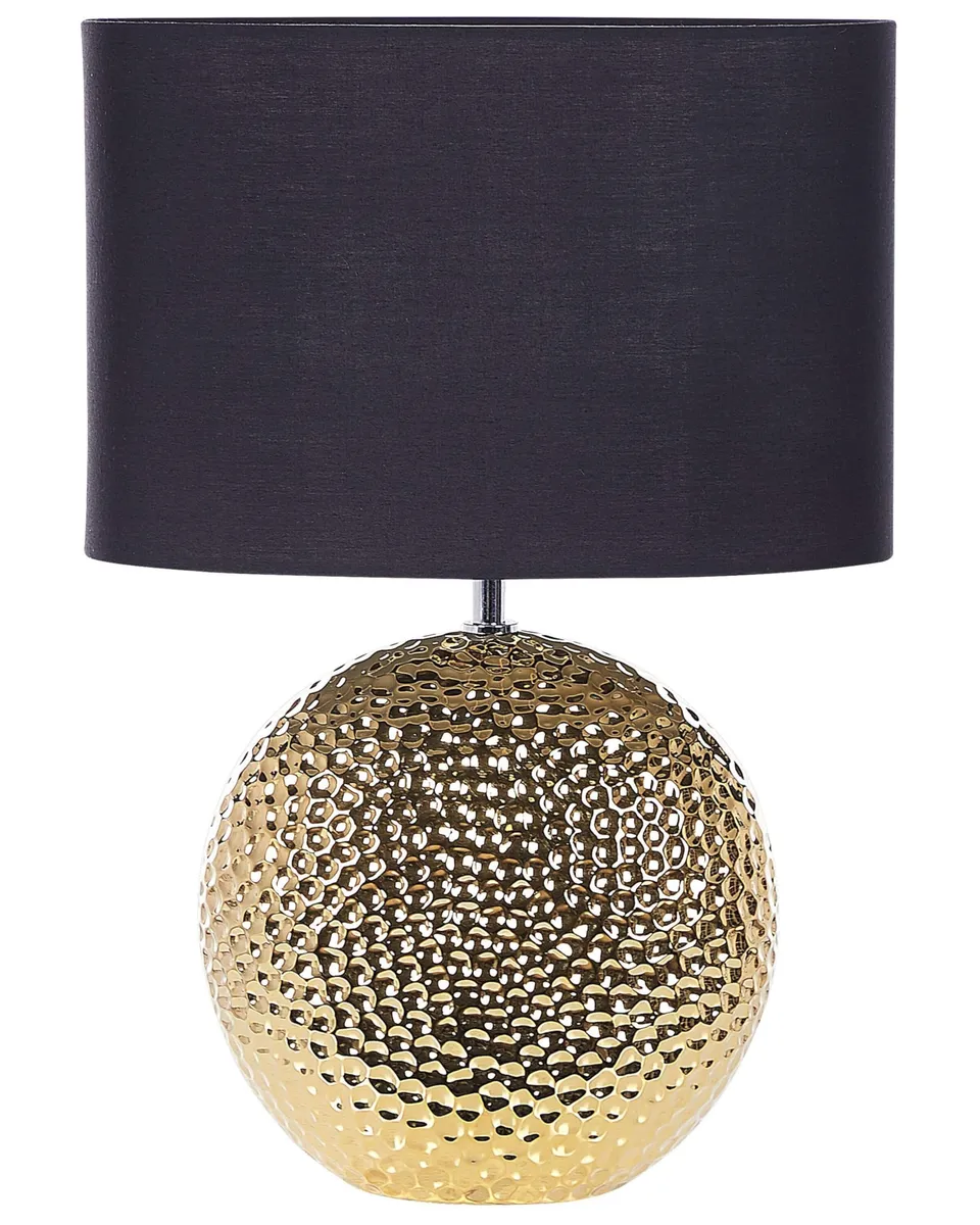 beliani-nasva-tischlampe-gold-schwarz-keramik-stoffschirm image 1