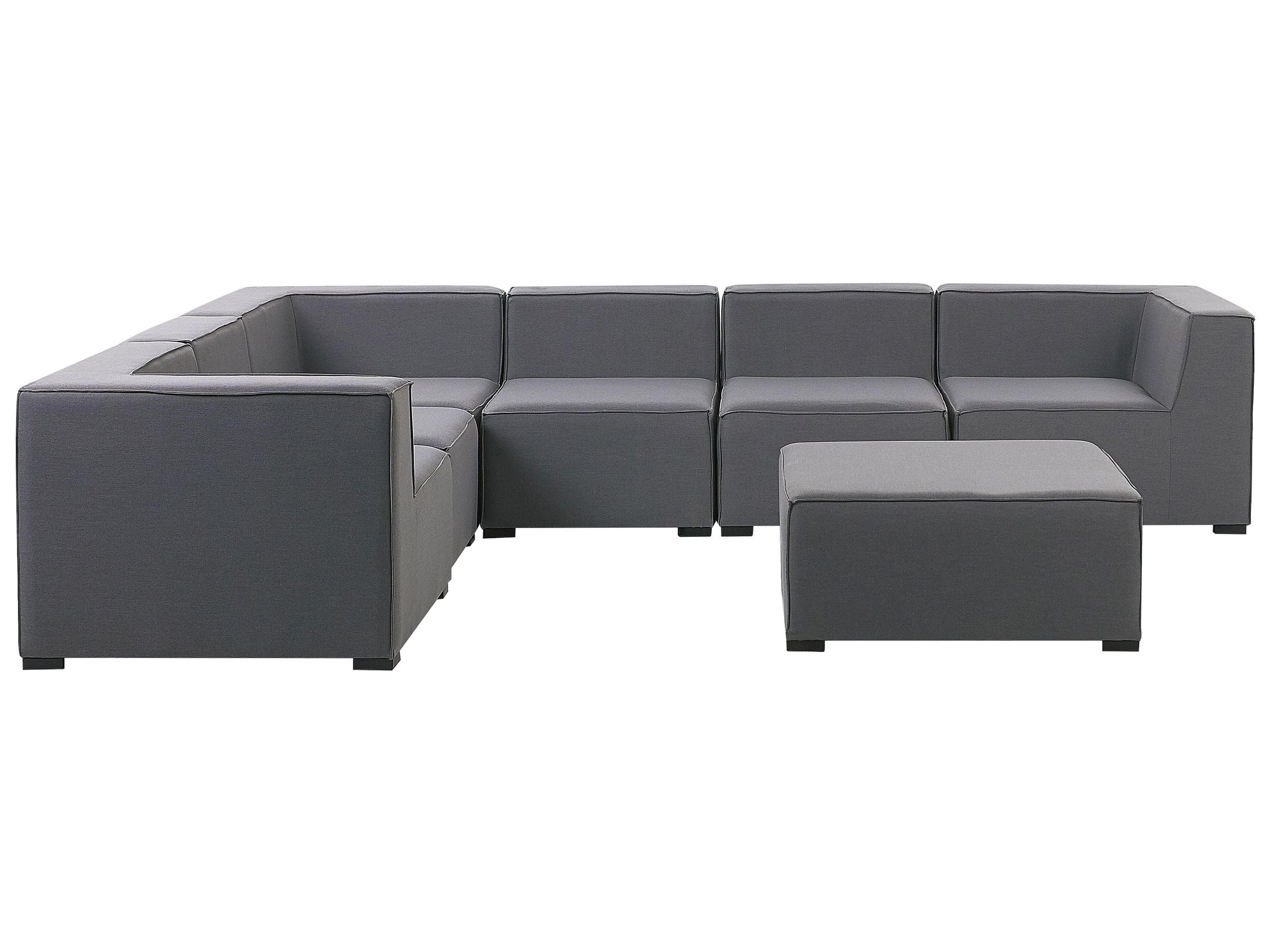 beliani-arezzo-lounge-set-7-teilig-grau-rechtsseitig-outdoor image 1