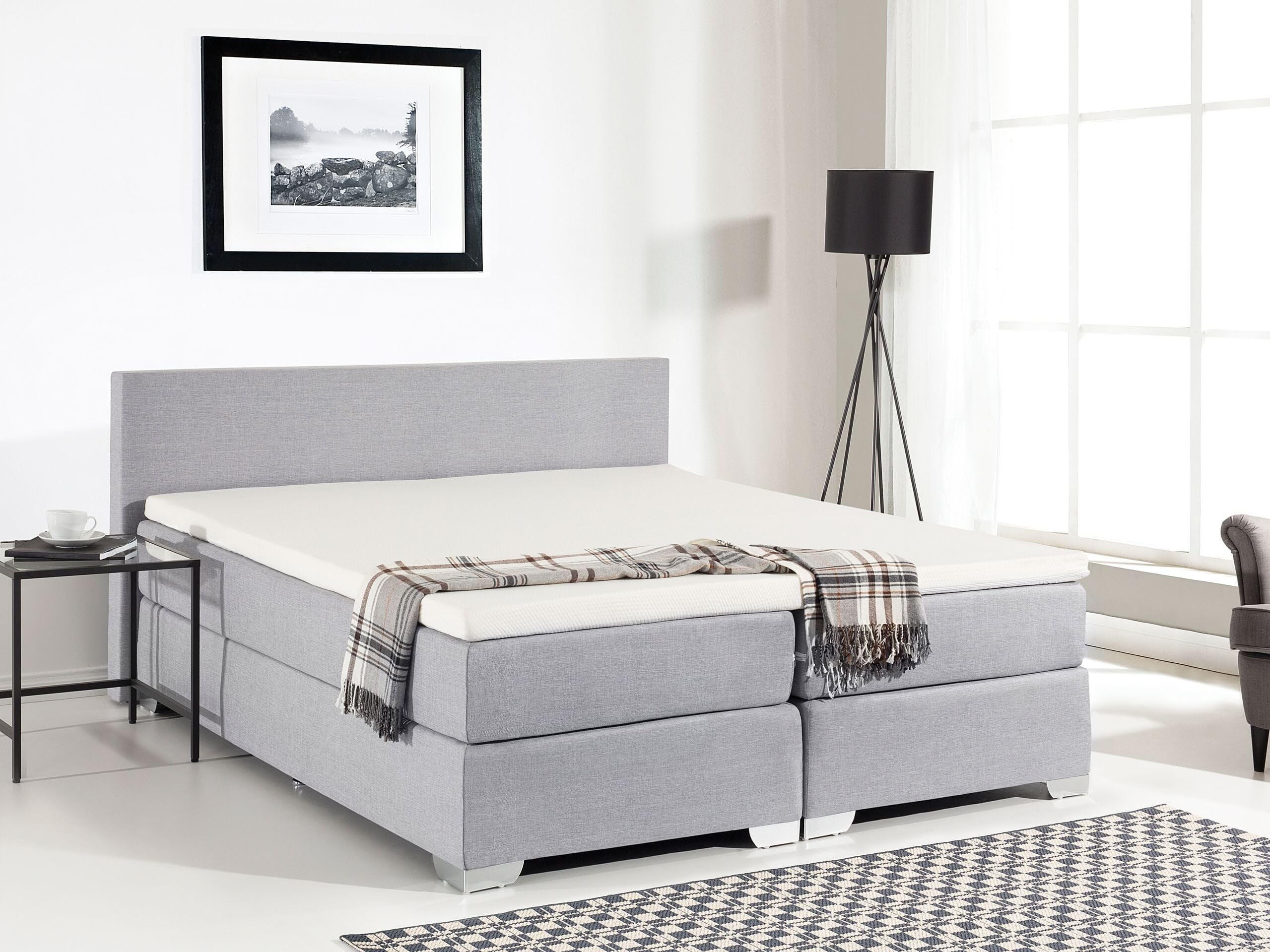 beliani-president-boxspringbett-hellgrau-180x200-cm image 2