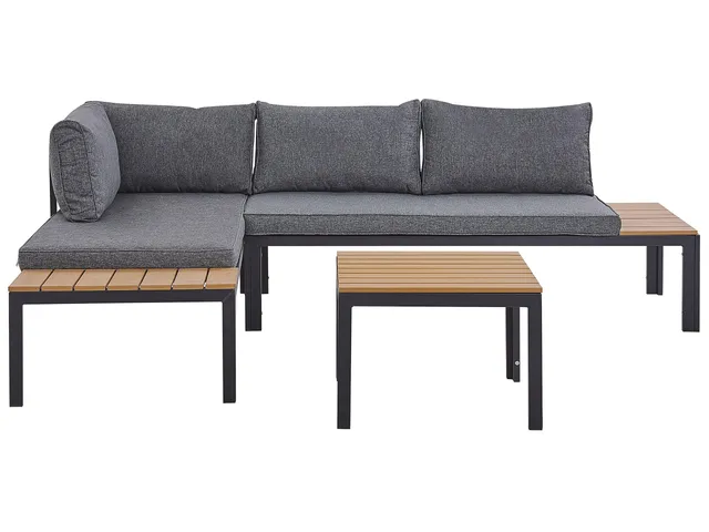 beliani-pienza-ii-gartenlounge-set-4-sitzer-schwarz-grau-ecksofa image 1