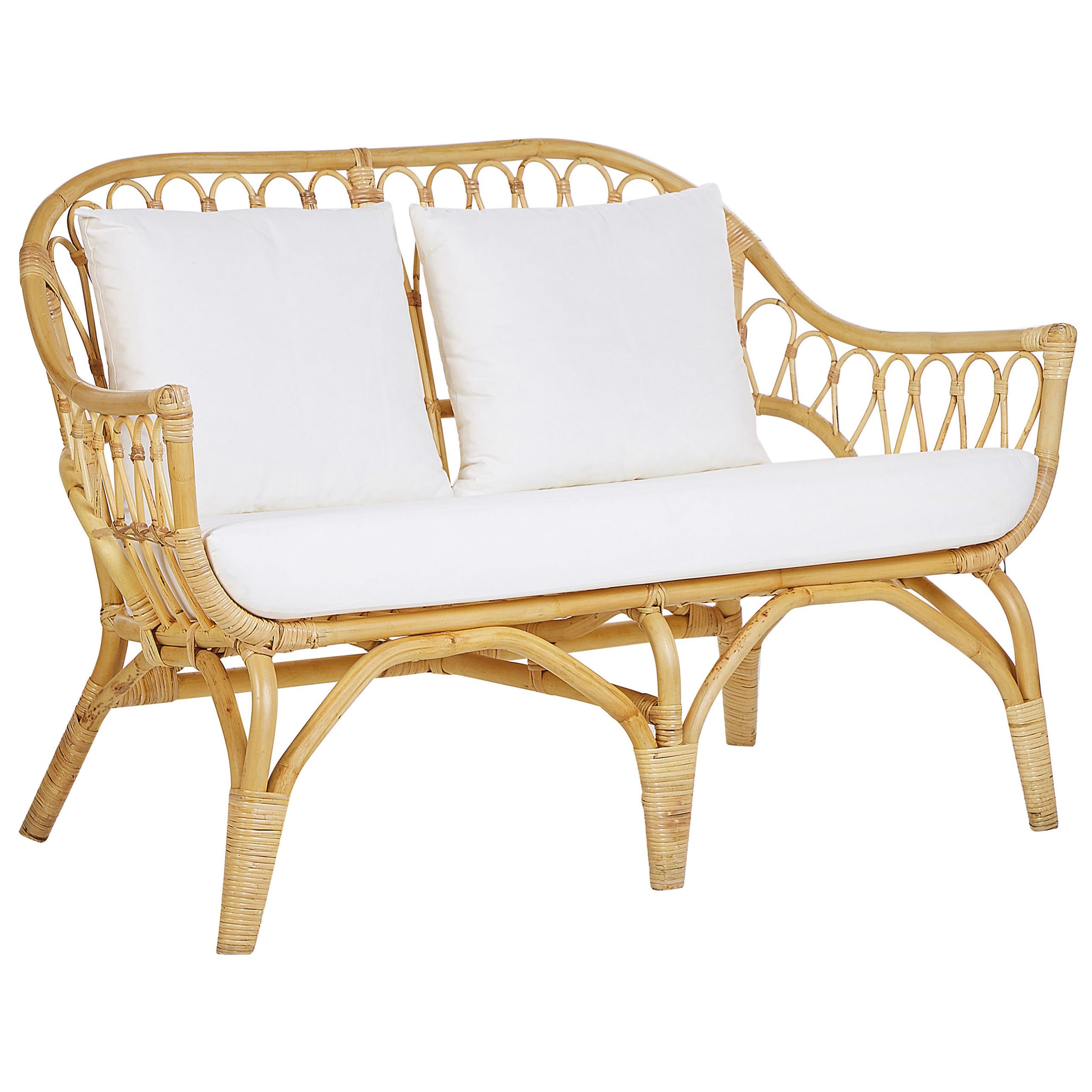 beliani-sibari-lounge-set-rattan-natur-4-sitzer-auflagen-wei image 5