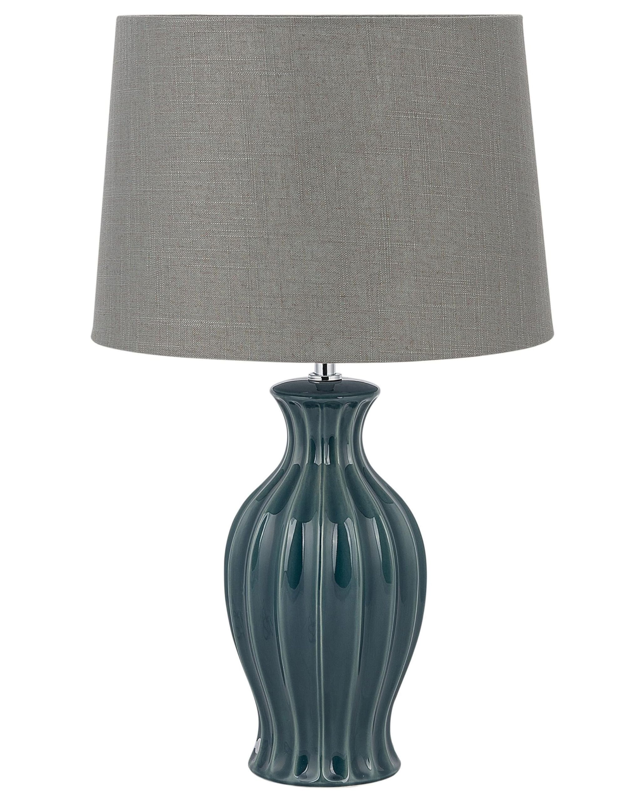 beliani-samina-tischlampe-keramik-dunkelgr-n-taupe-59cm image 1