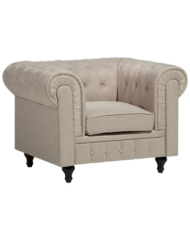 beliani-chesterfield-sessel-stoff-beige-klassisch-gro image 1