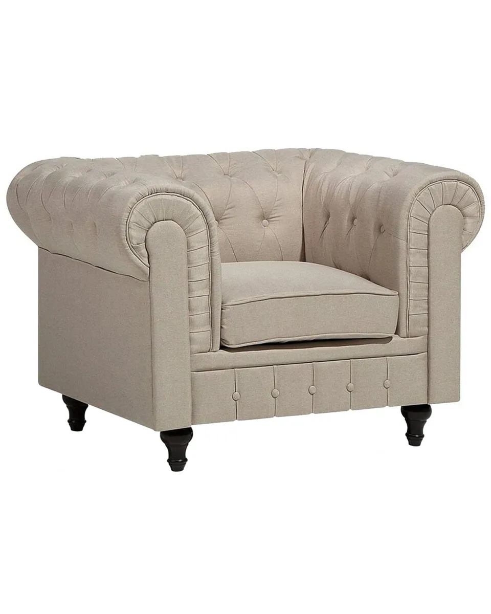 beliani-chesterfield-sessel-stoff-beige-klassisch-gro image 1