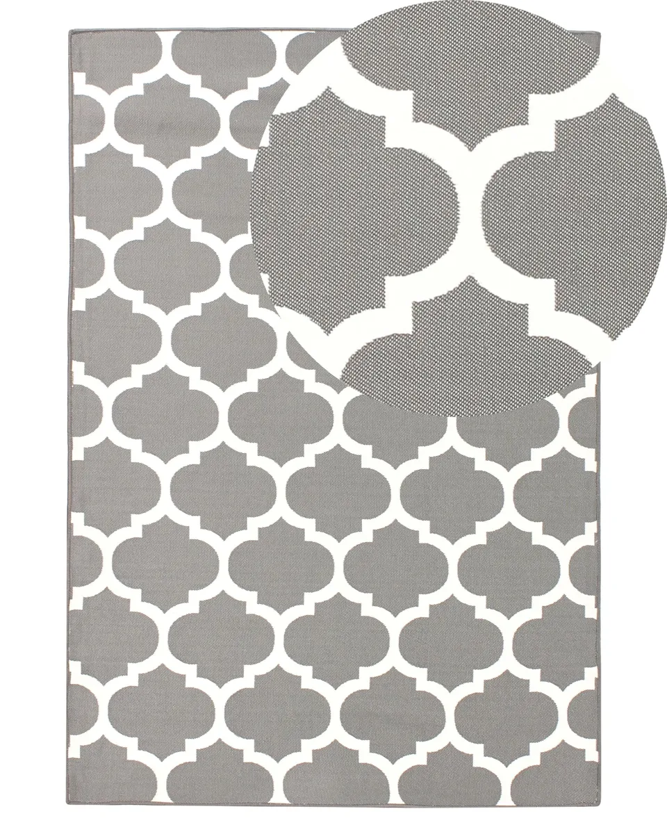 beliani-aksu-teppich-140x200-cm-grau-handgewebt-marokko-muster image 1
