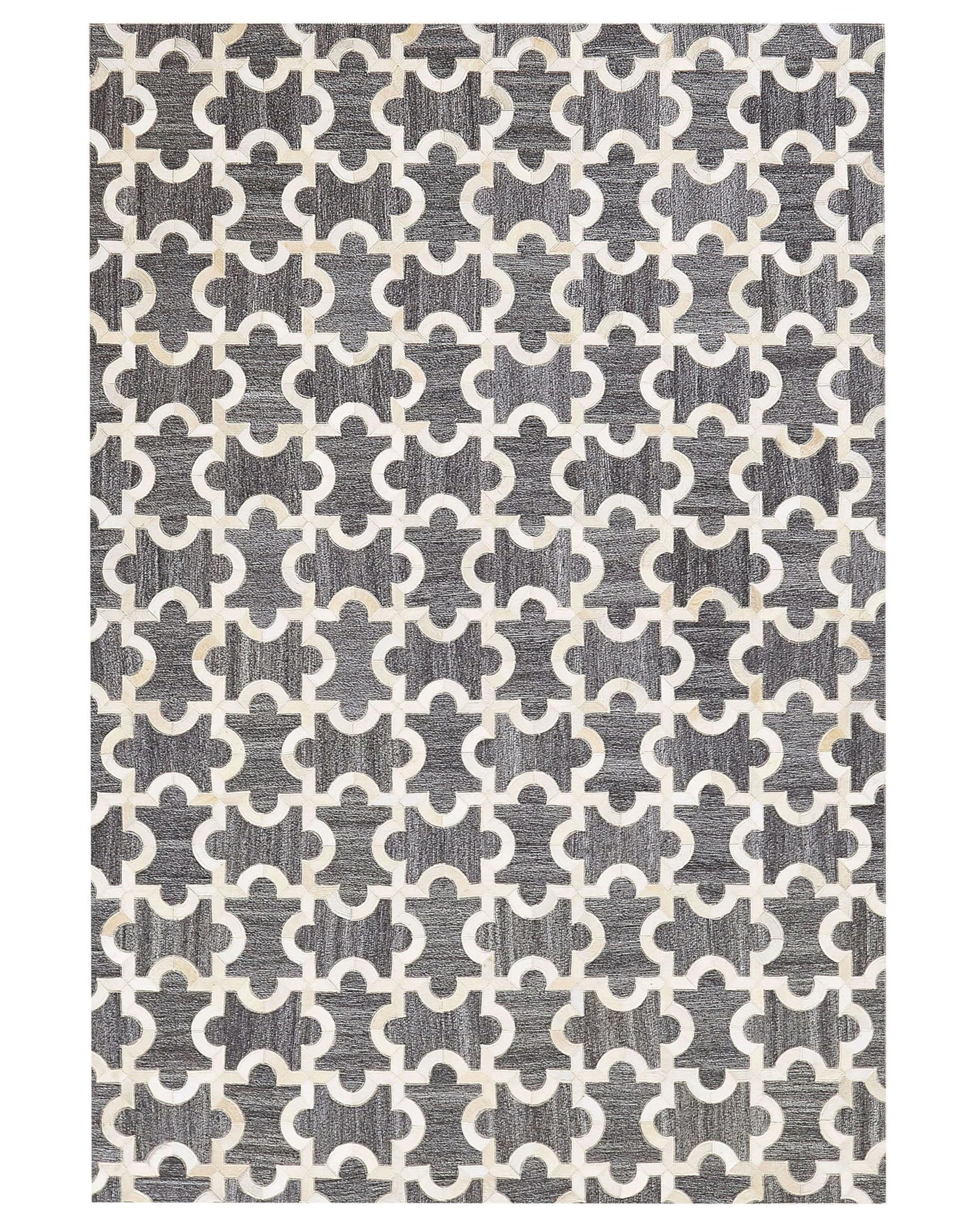 beliani-yedisu-kuhfell-teppich-160x230-cm-grau-beige-puzzle image 1