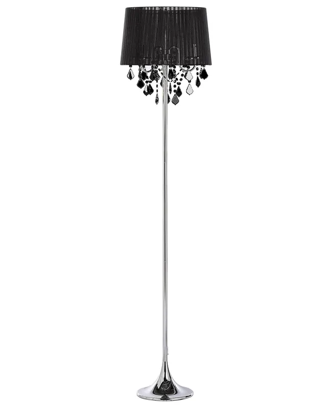 beliani-evans-stehlampe-170-cm-schwarz-kristall-3-flammig image 1