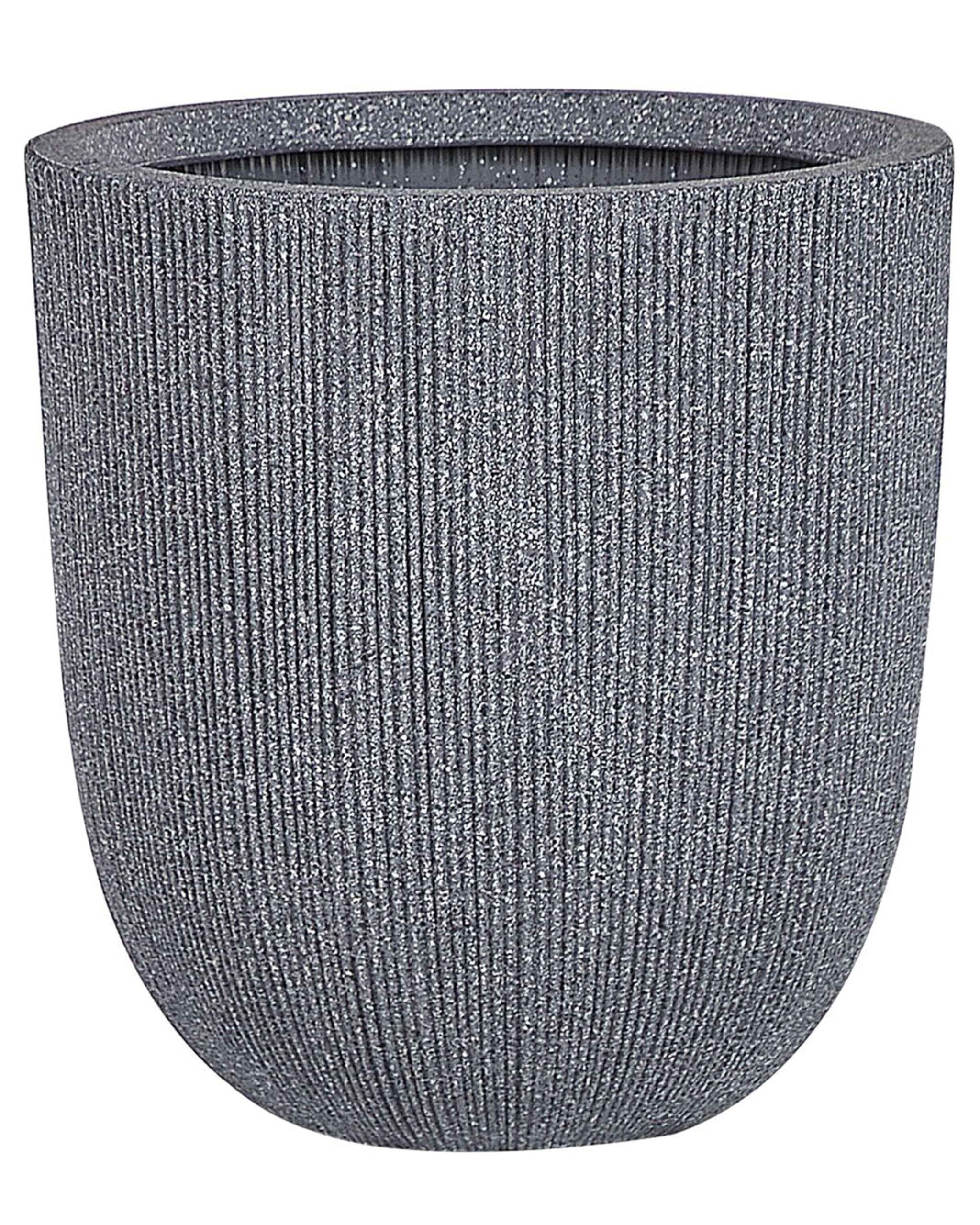 beliani-chios-blumentopf-kunstharz-44-cm-grau-rillen-l image 8