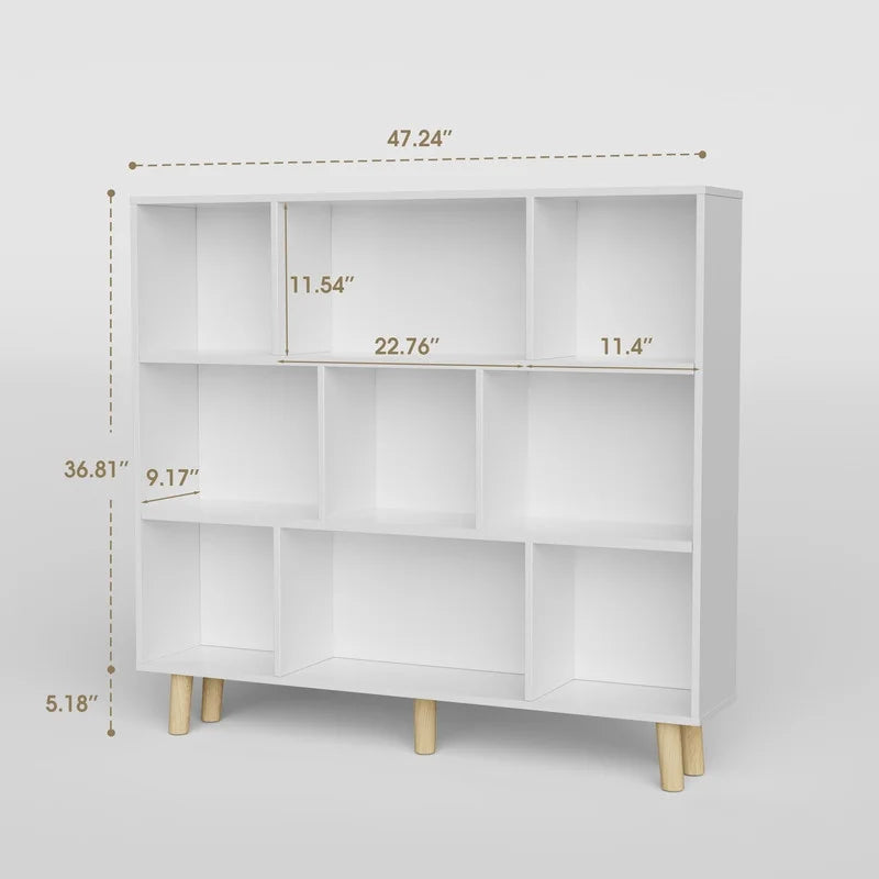 homall-bookcase-w-rfelregal-wei-3-f-cher-mit-beinen image 1