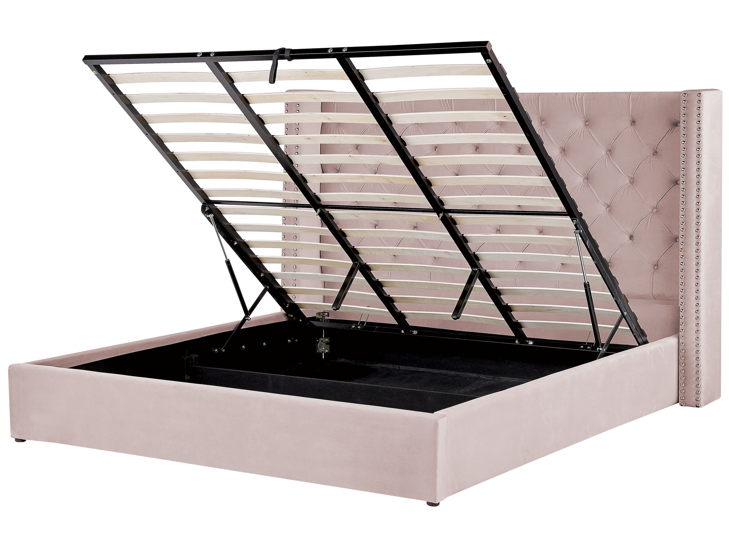 beliani-lubbon-polsterbett-180x200-rosa-samt-mit-bettkasten image 1