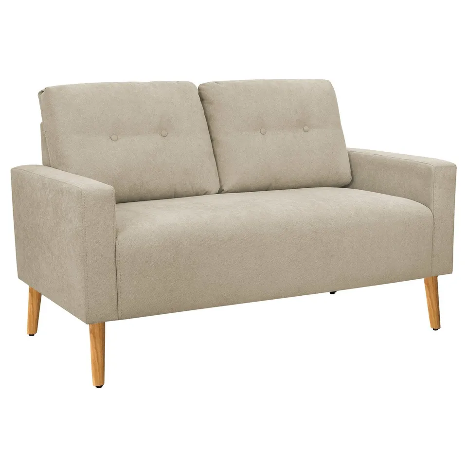 homall-sofa-zweisitzer-stoffsofa-beige-mit-holzbeinen image 1