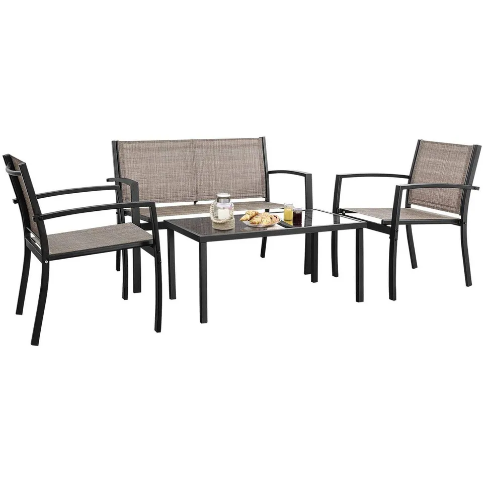 homall-patio-furniture-gartenm-bel-set-schwarz-4-teilig-glas image 1