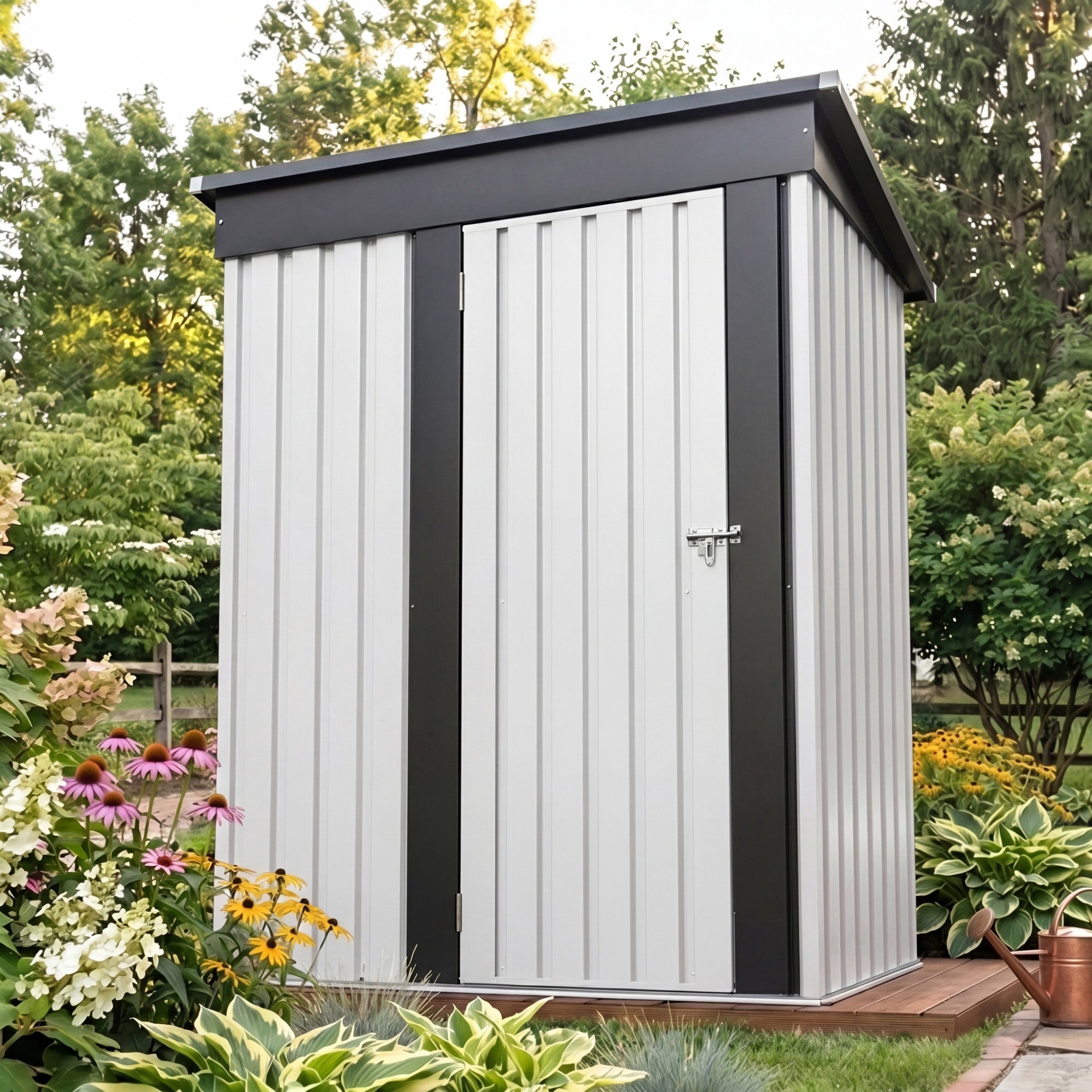 homall-metal-shed-ger-tehaus-metall-5x3-ft-braun-abschlie-bar image 3