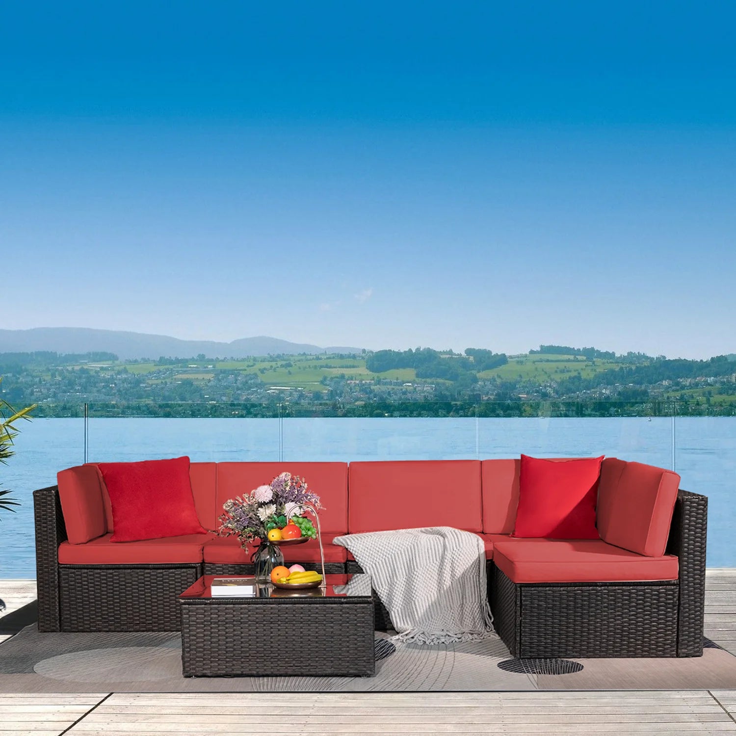 homall-patio-furniture-rattan-lounge-set-garten-6-teilig-rot image 4