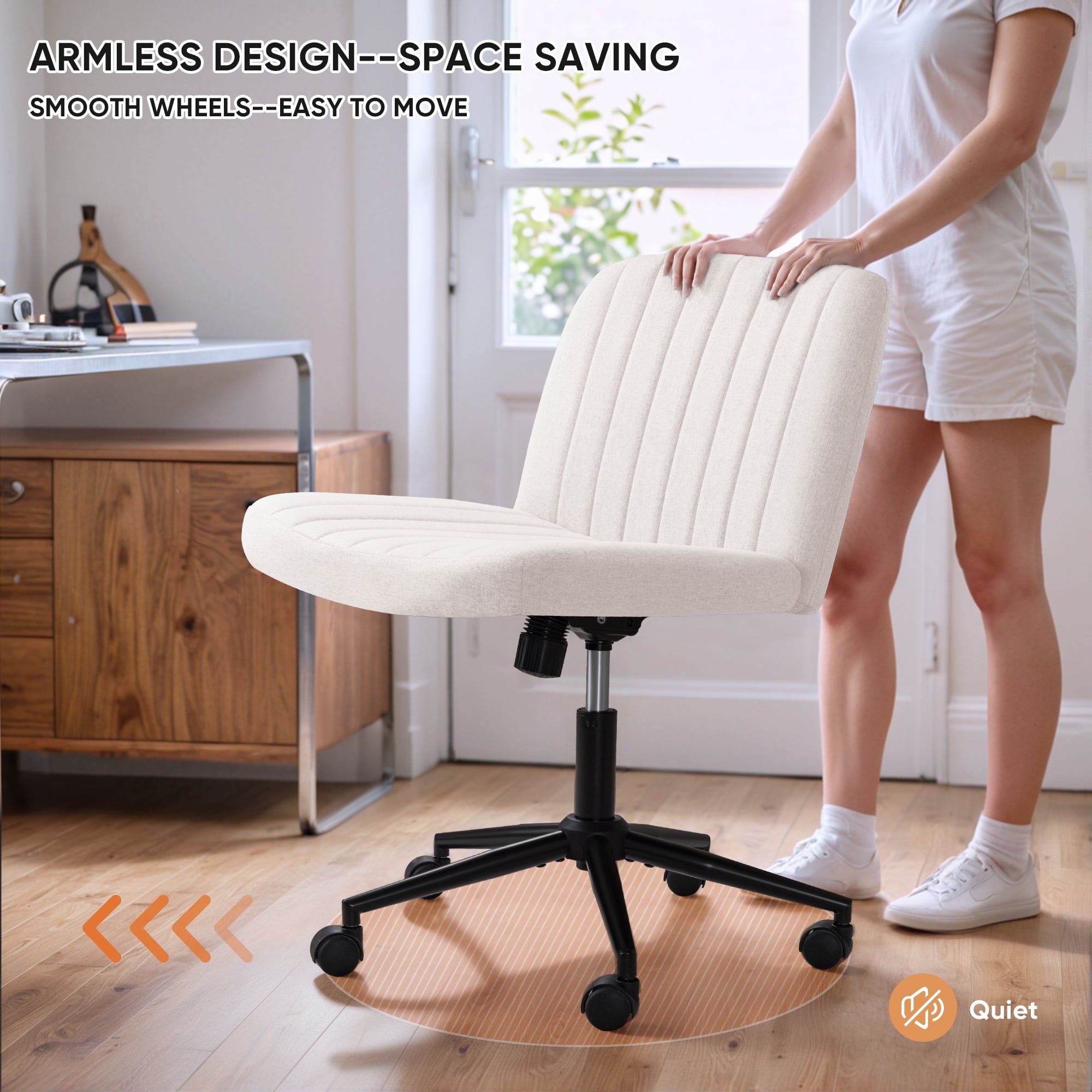 homall-office-mesh-chair-b-rostuhl-grau-ohne-armlehne-rollen image 5