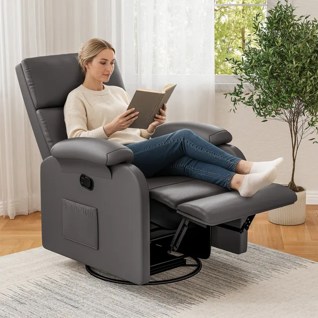 homall-recliner-chair-relaxsessel-grau-mit-massage-pu-leder image 1