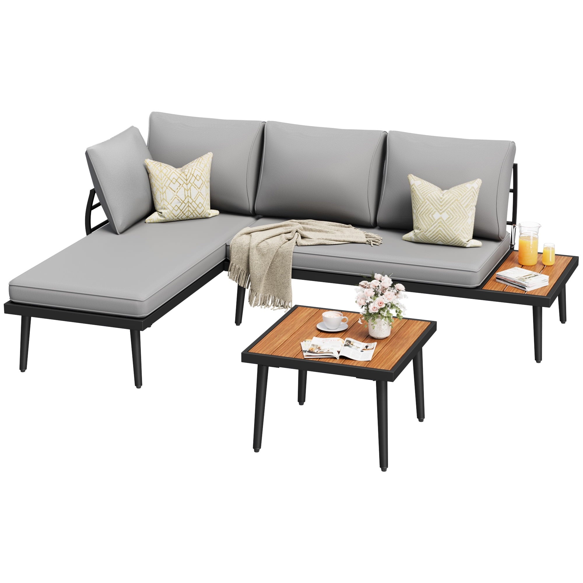 homall-patio-furniture-garten-ecksofa-l-form-metall image 1