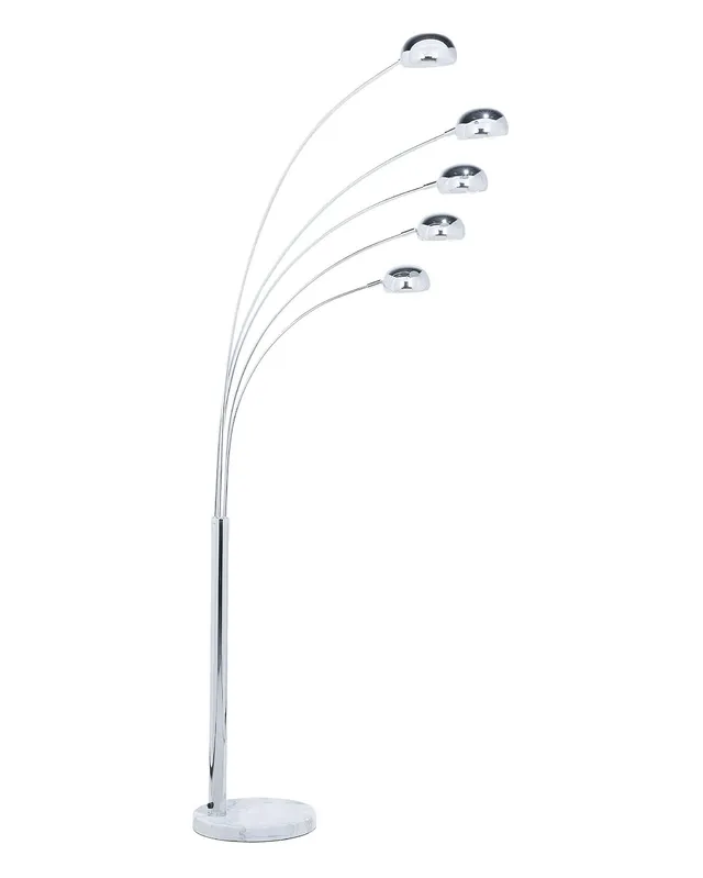 beliani-flinders-stehlampe-5-flammig-silber-metall-212-cm image 1