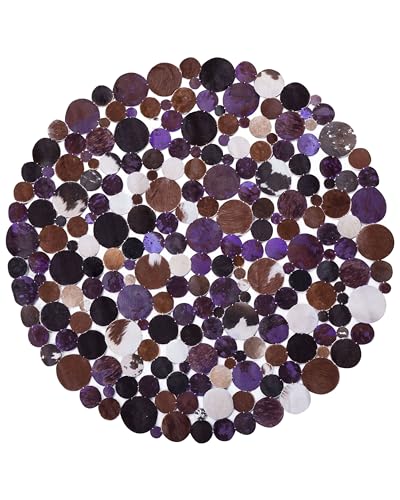 beliani-sorgun-lederteppich-rund-140-cm-braun-violett image 6