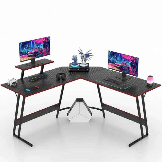 homall-gaming-desk-eckschreibtisch-l-form-66-zoll-schwarz image 1