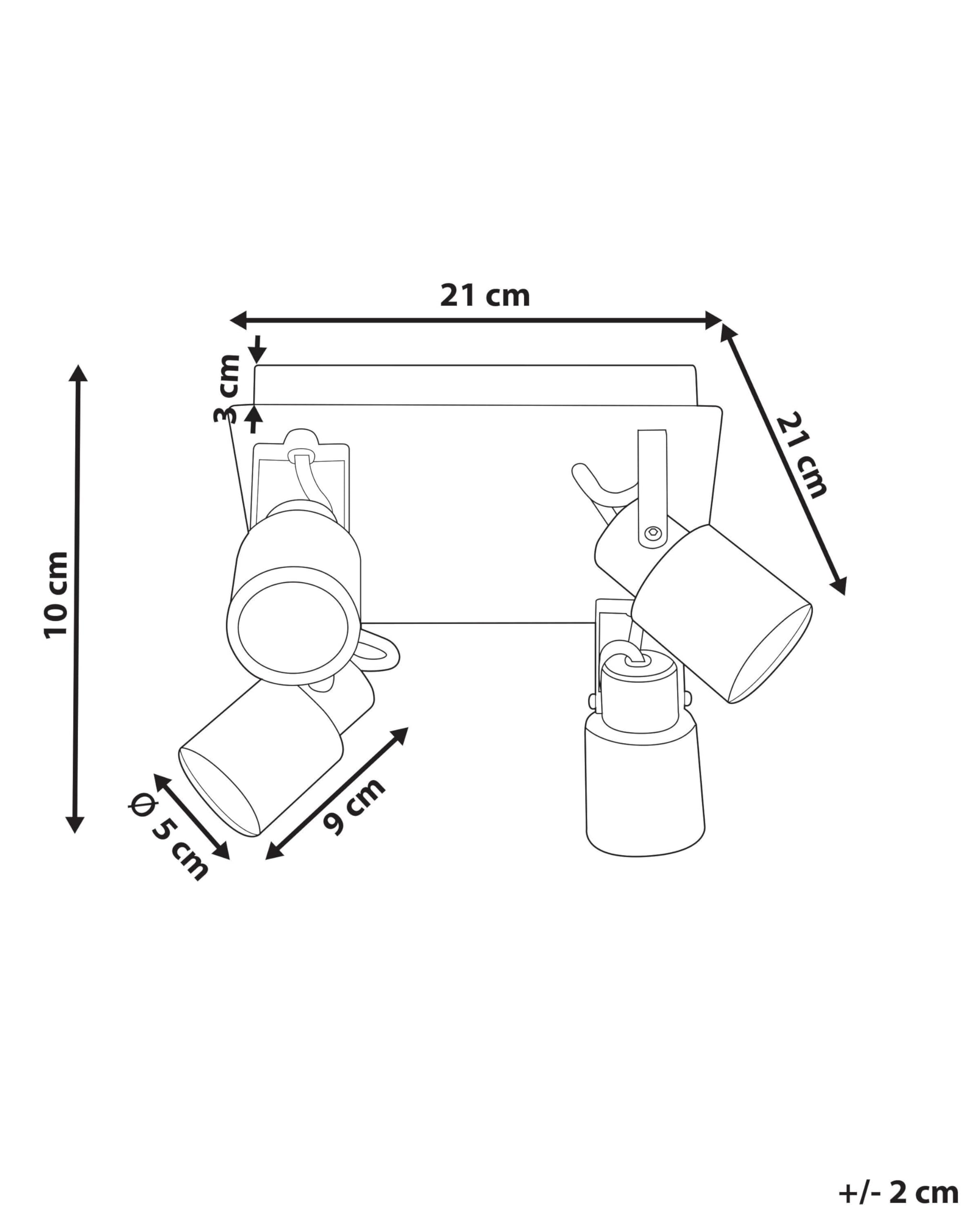 beliani-bonte-deckenleuchte-wei-4-flammig-metall-verstellbar image 3