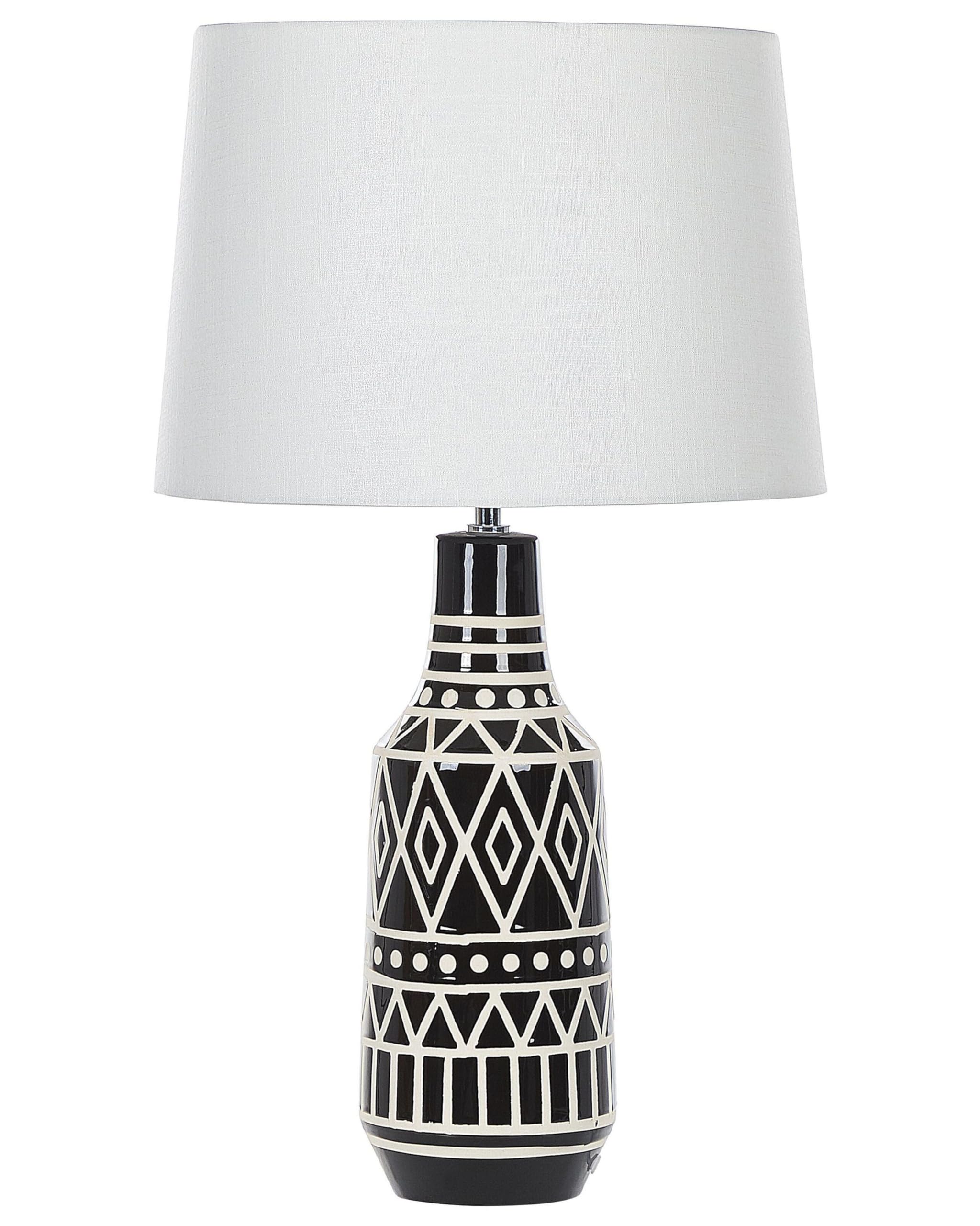beliani-shabelle-tischlampe-keramik-ethnomotiv-68-cm-schwarz image 1