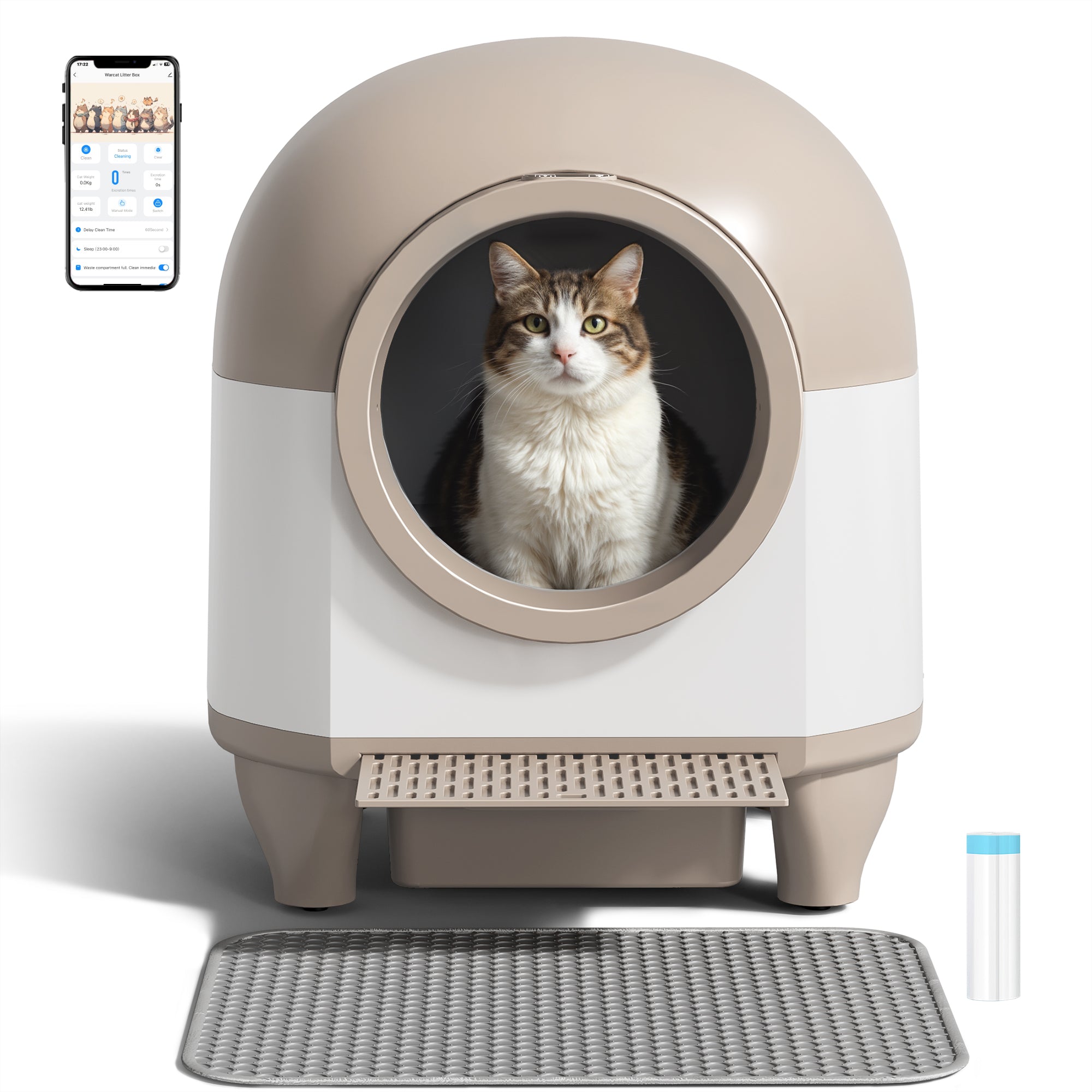 homall-shelf-katzenklo-selbstreinigend-wei-mit-app-90l image 2