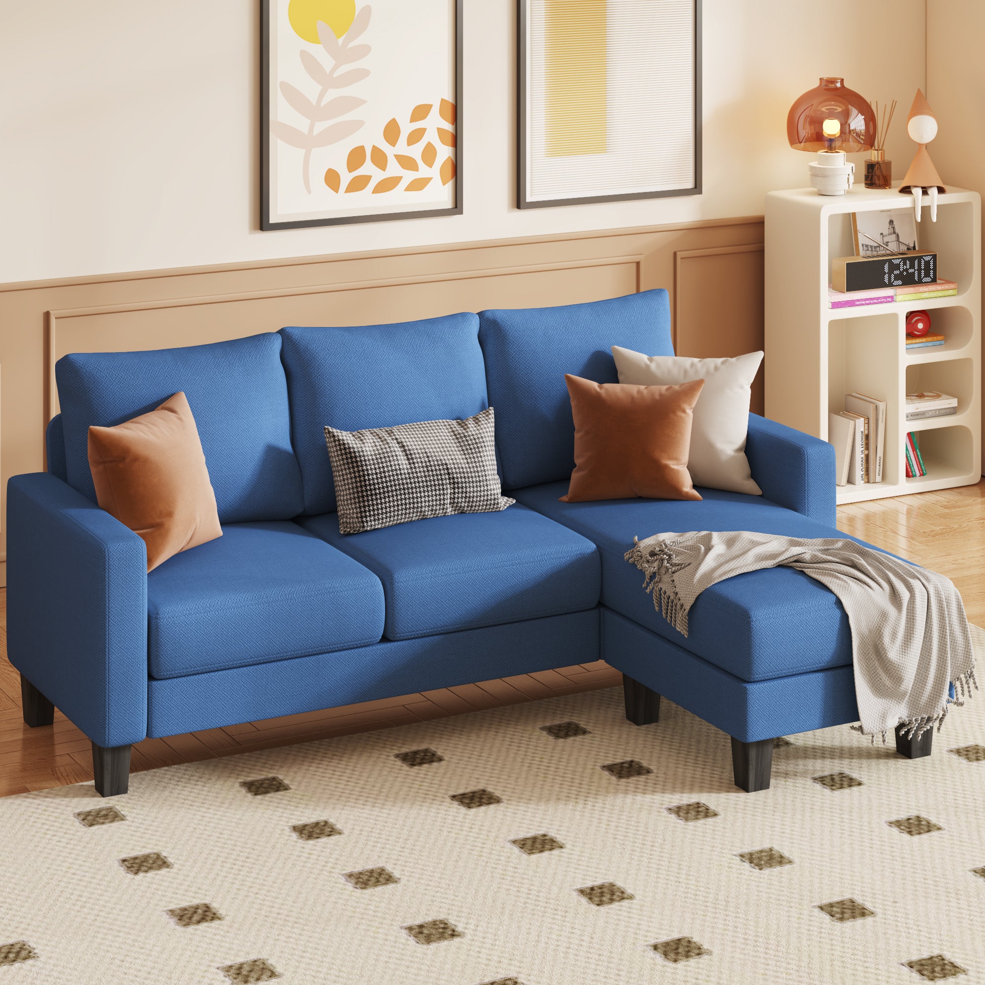 homall-sofa-ecksofa-stoff-grau-3-sitzer-mit-chaiselongue image 3
