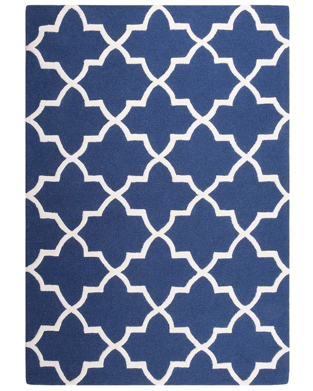 beliani-silvan-teppich-blau-beige-160x230-wolle-muster image 1
