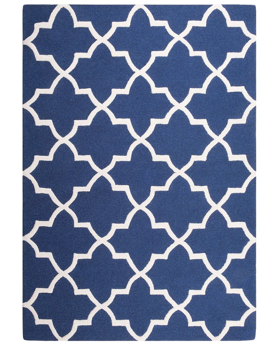 beliani-silvan-teppich-blau-beige-160x230-wolle-muster image 1