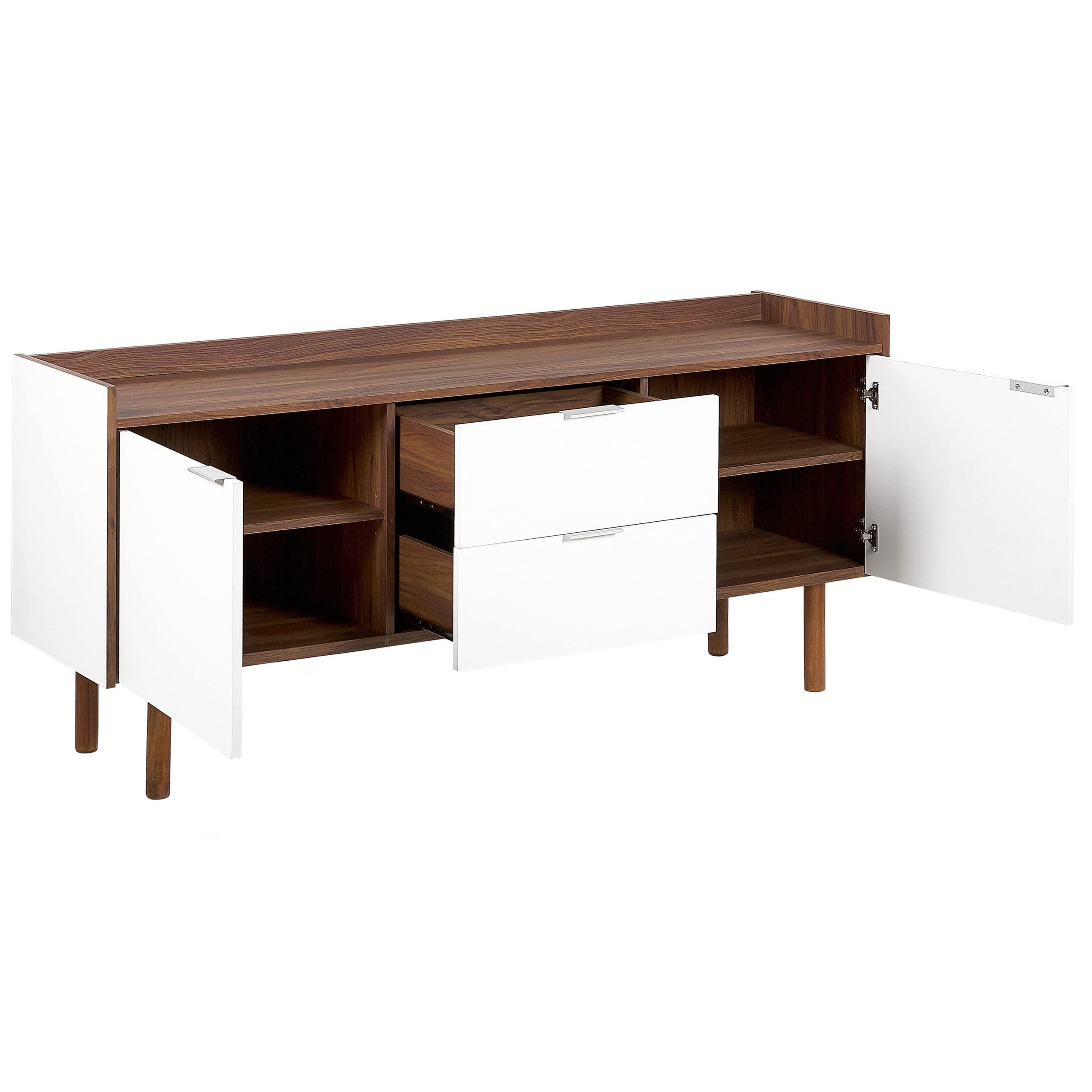beliani-madera-sideboard-149-cm-wei-dunkelbraun-2-schubladen image 4