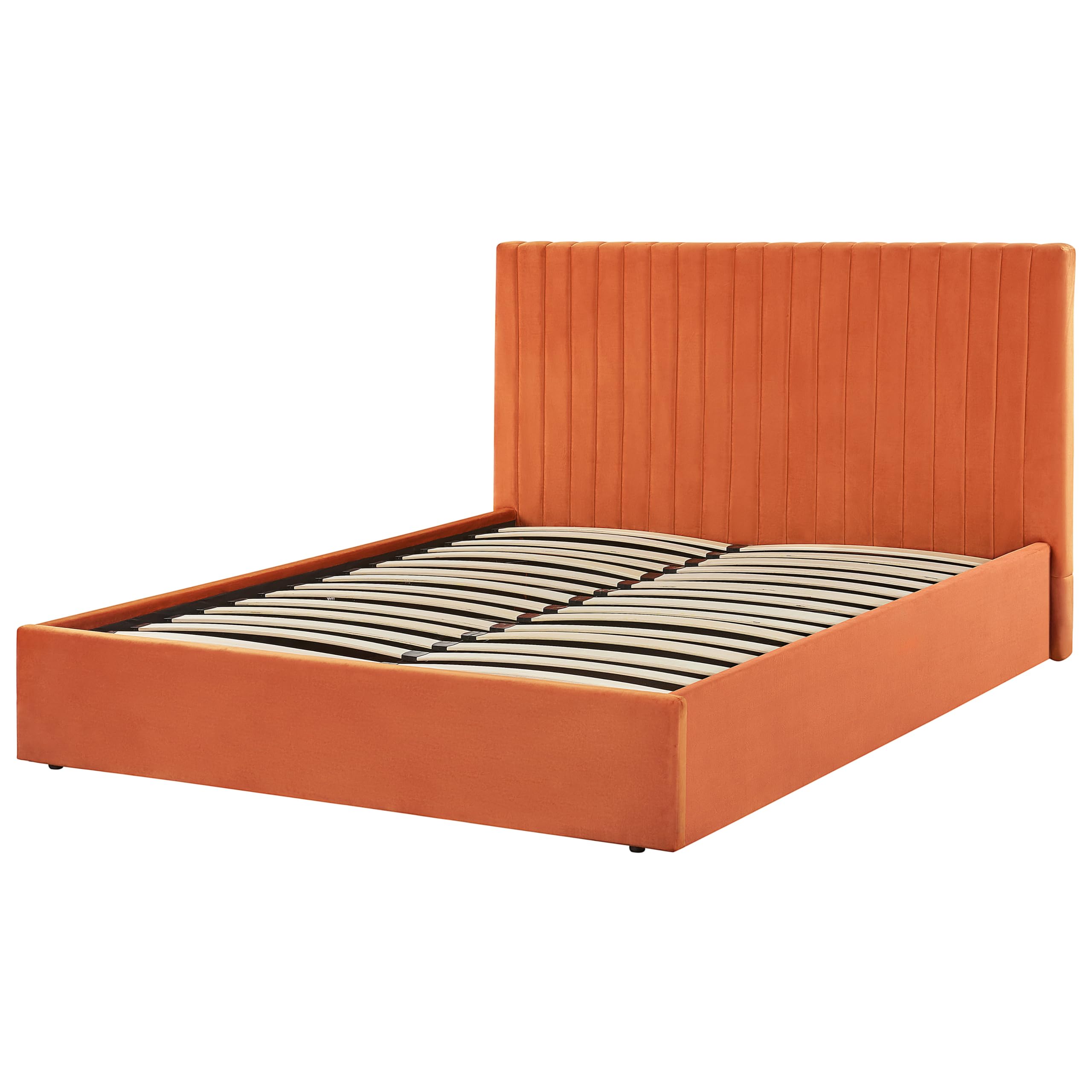beliani-vion-polsterbett-samt-orange-160x200-mit-stauraum image 7