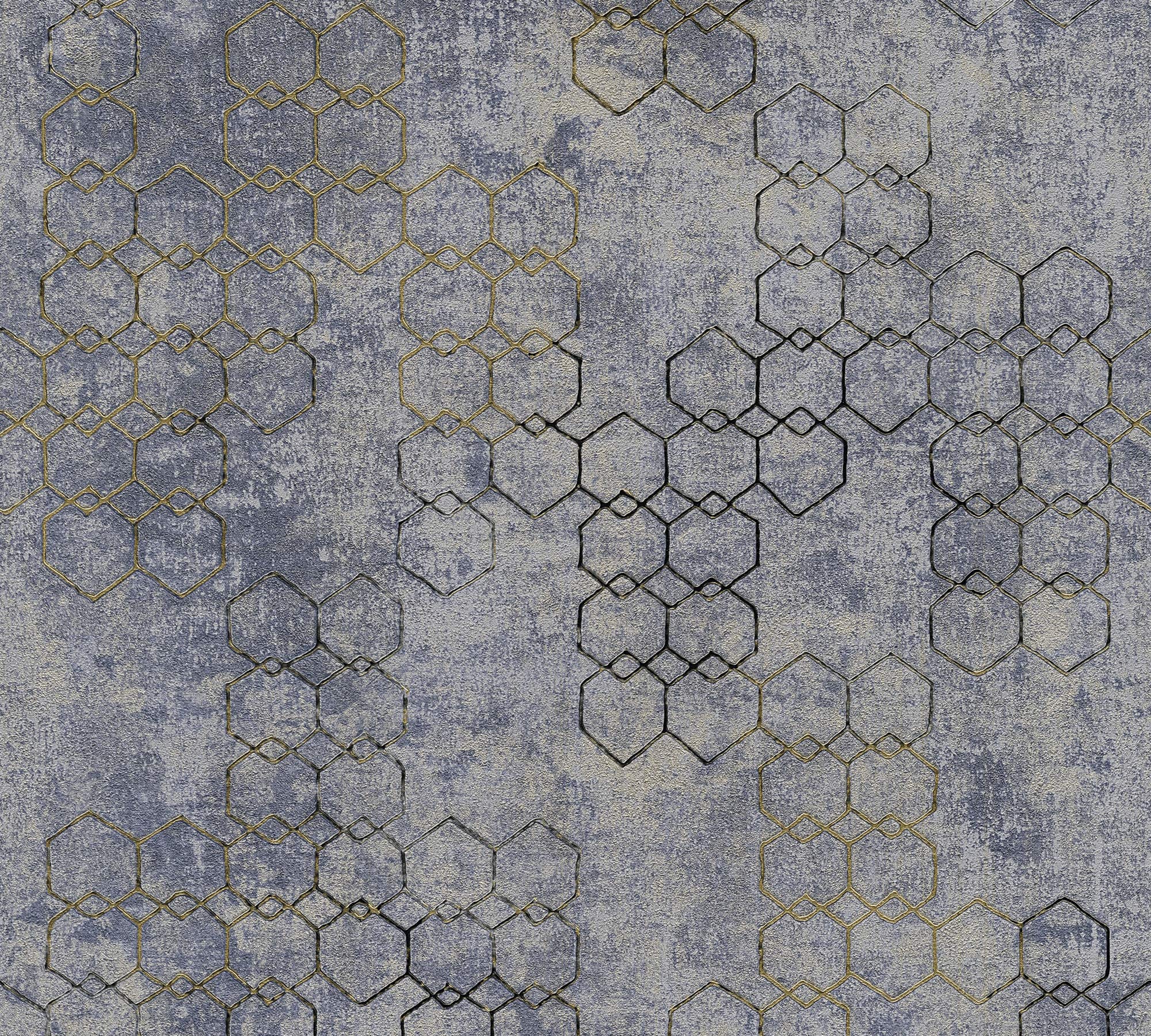 a-s-cr-ation-new-walls-374245-vliestapete-blau-metallic-grau image 3