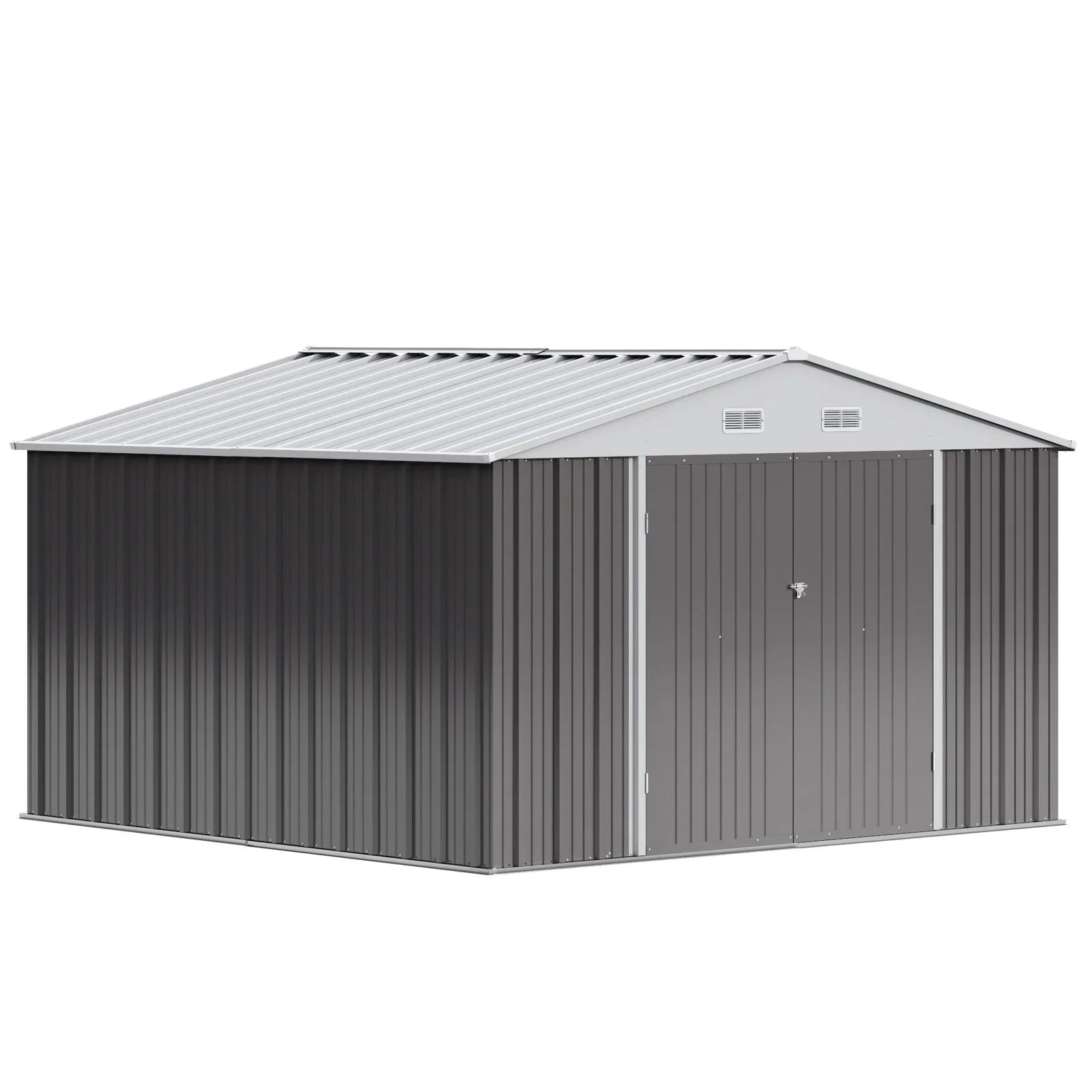 homall-metal-shed-ger-tehaus-metall-grau-10x10ft-abschlie-bar image 7
