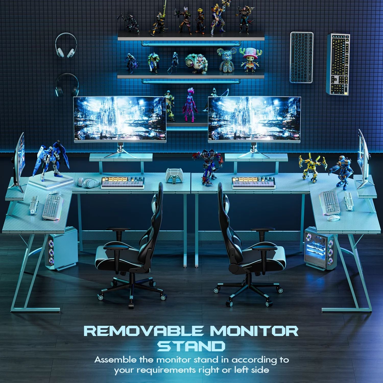 homall-gaming-tisch-l-form-eckschreibtisch-51-zoll-blau-monitorst-nder image 6