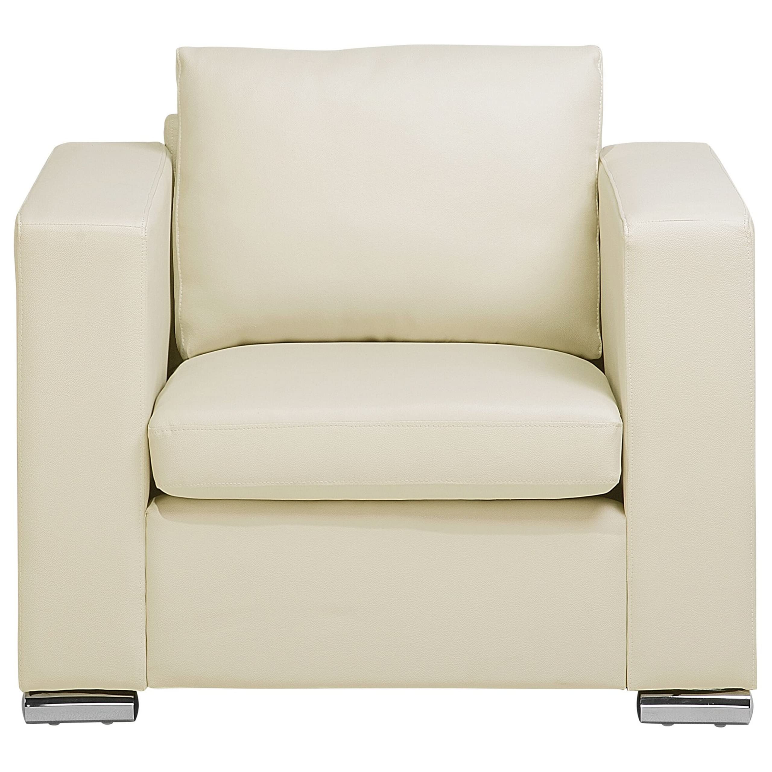 beliani-helsinki-sessel-hellbeige-echtleder-edelstahl-modern image 4