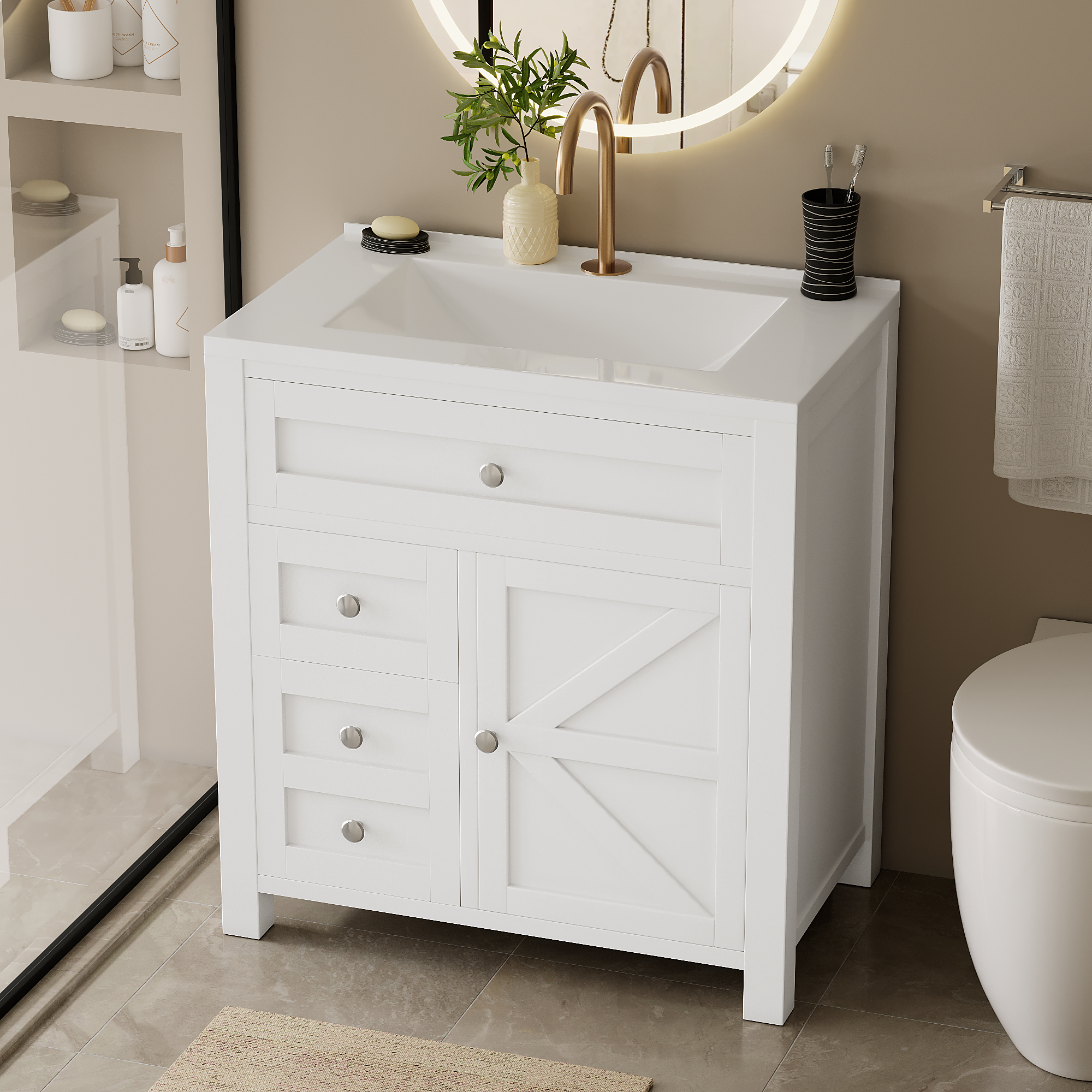 homall-bedroom-waschtisch-wei-76-cm-mit-becken-schubladen image 7