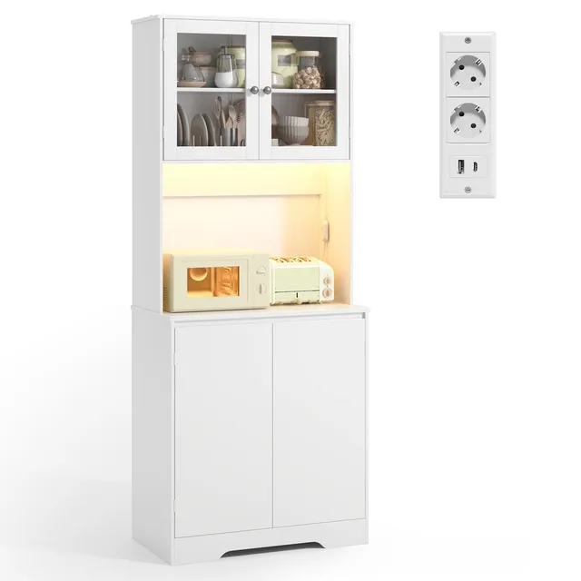 bealife-ap122-k-chen-hochschrank-wei-led-69-5x28x180-cm image 1
