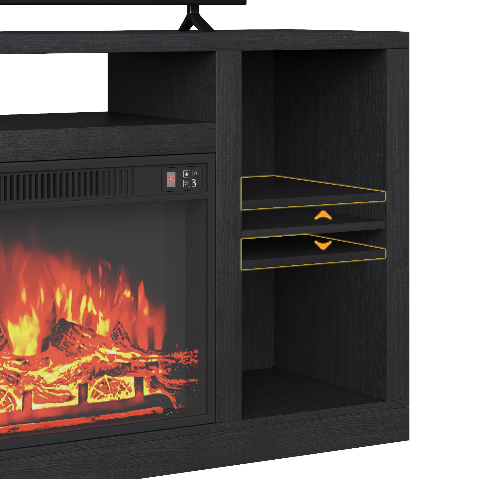 homall-tv-stand-58-zoll-mit-elektrokamin-schwarz image 8