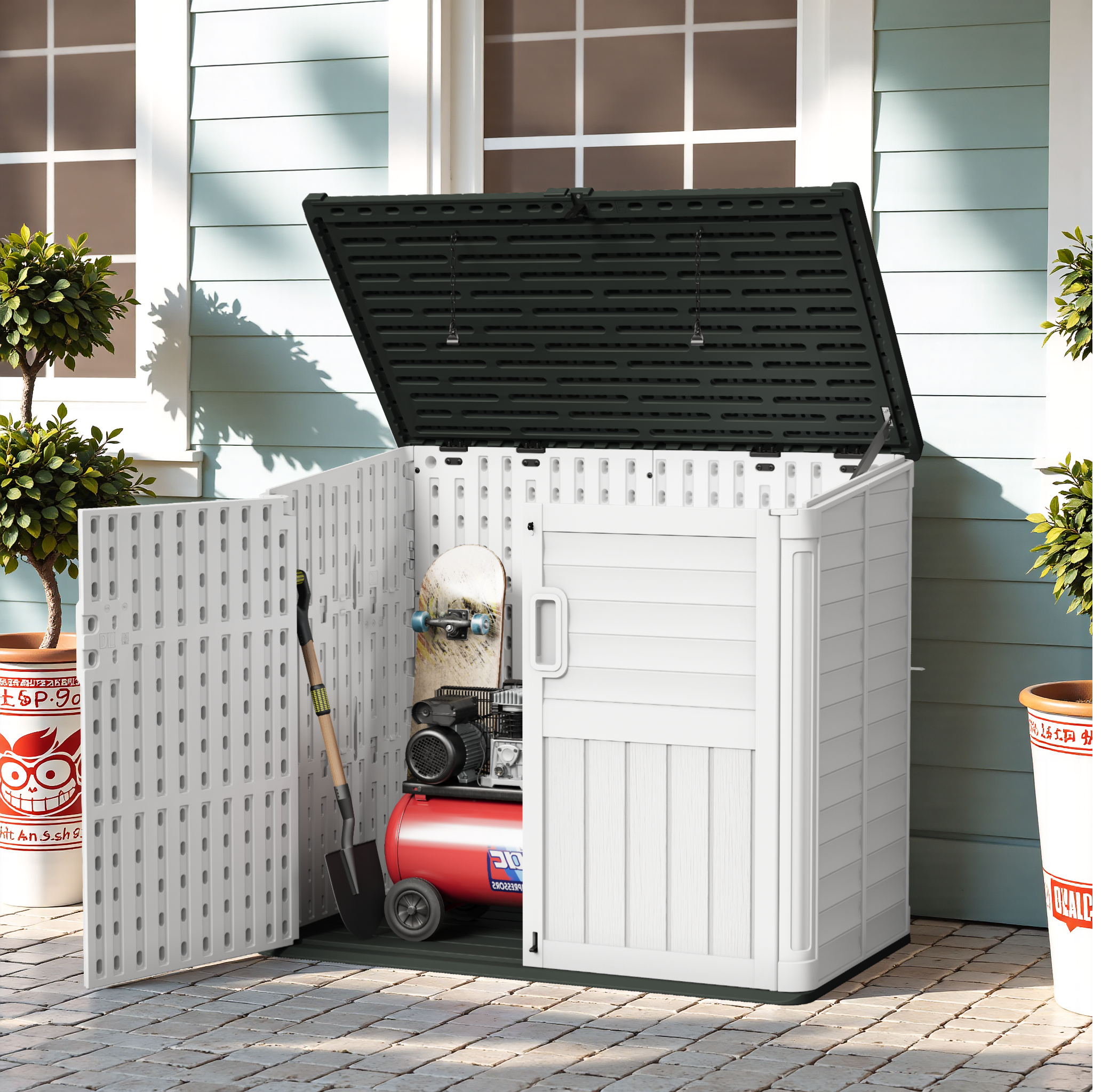 homall-metal-shed-ger-tehaus-beige-1000-liter-wetterfest image 5