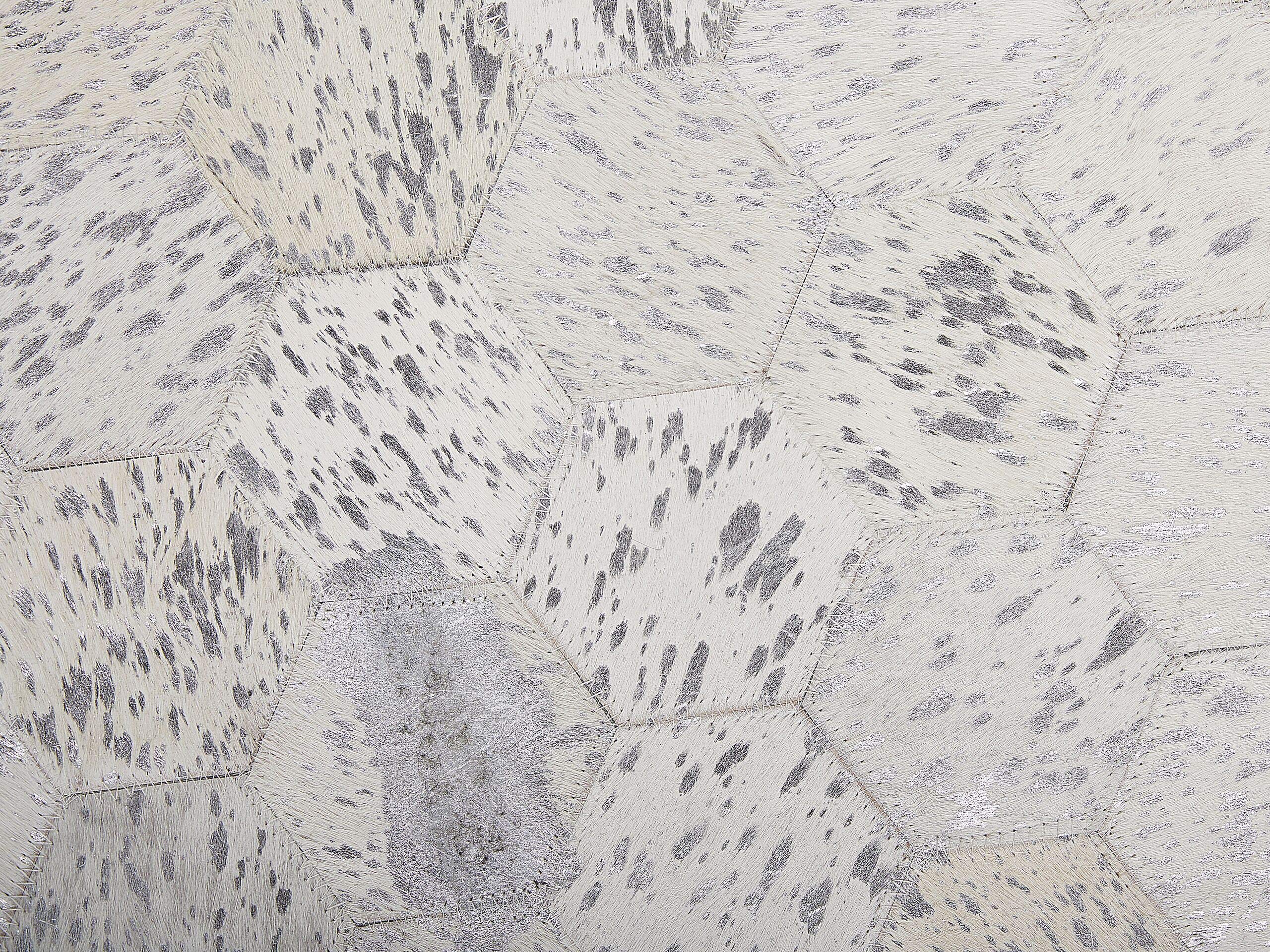 beliani-bozkoy-designer-teppich-leder-rund-140cm-beige-silber image 7
