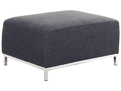 beliani-ottoman-sitzhocker-dunkelgrau-95x71-stoff-edelstahl image 7