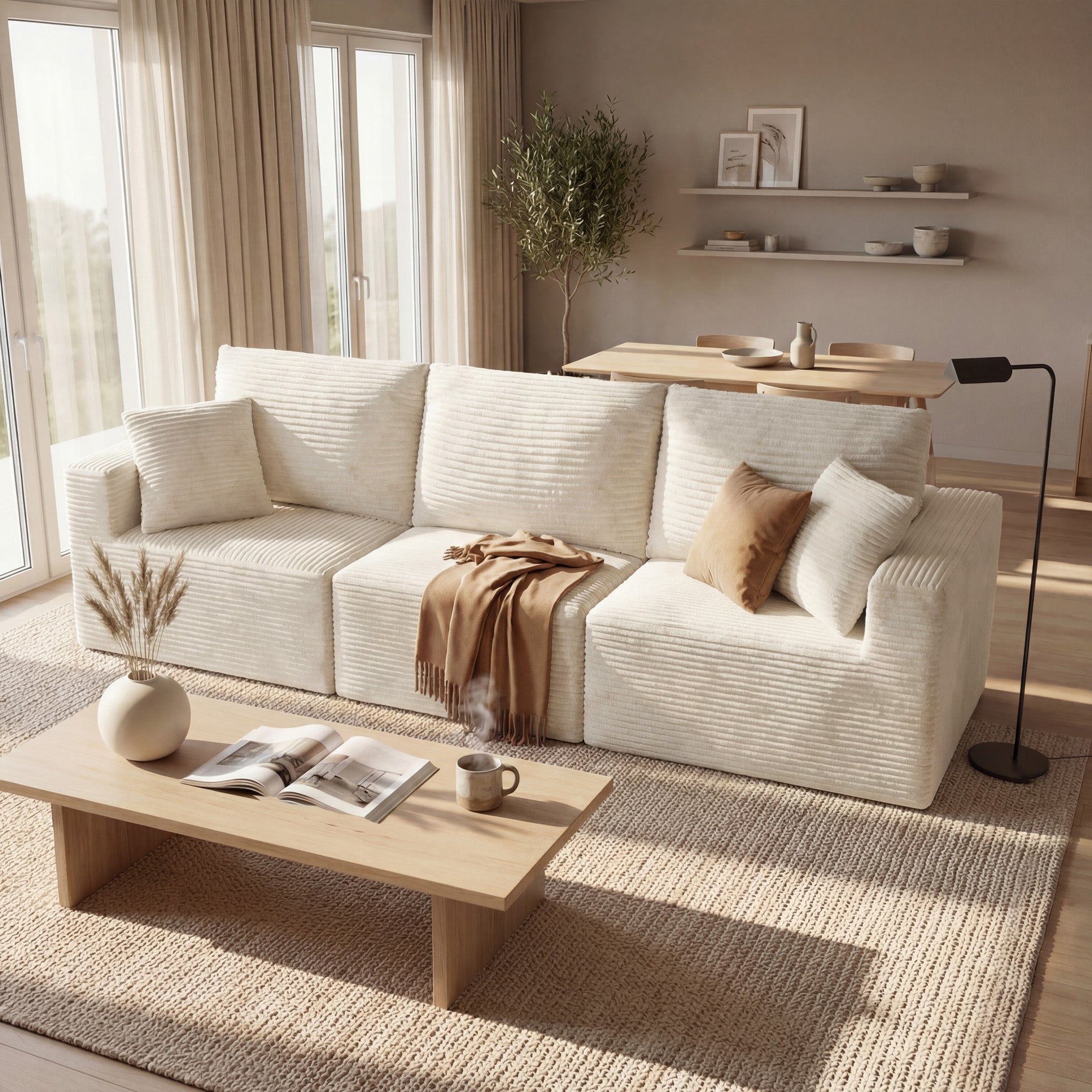 homall-sofa-modulare-couch-grau-3-sitzer-cord image 6