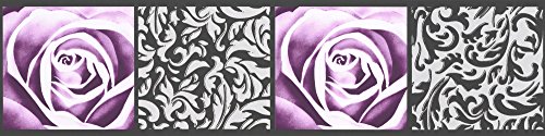 a-s-cr-ation-bord-re-papier-blumen-schwarz-lila-5-x-0-13-m image 5