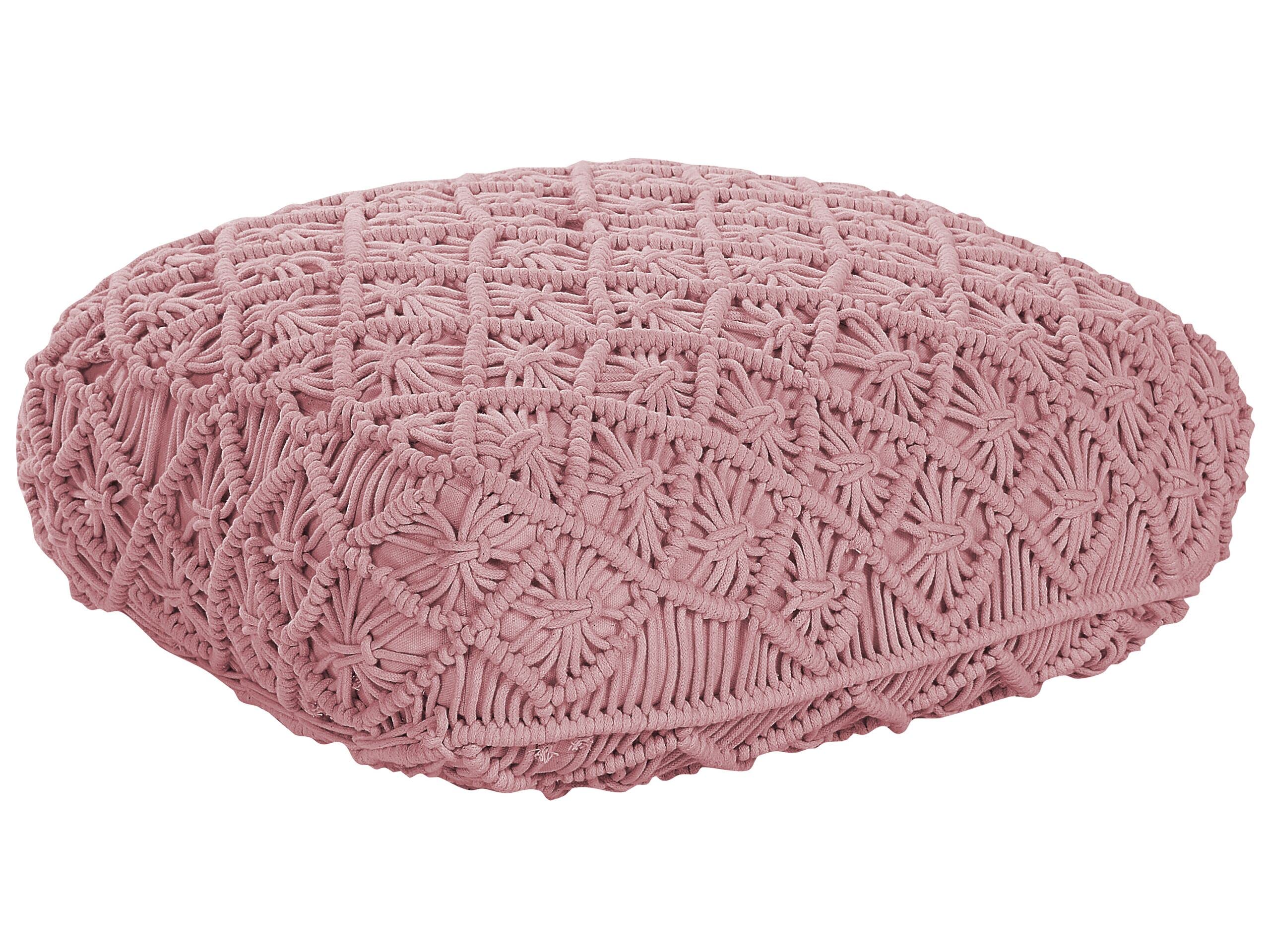 beliani-berrechid-bodenkissen-baumwolle-rosa-50x50-cm image 1
