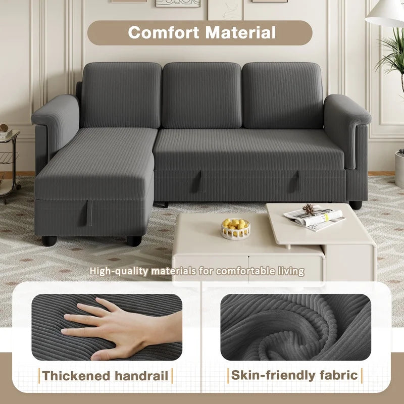 homall-sofa-ecksofa-schlafsofa-cord-beige-mit-bettfunktion image 4