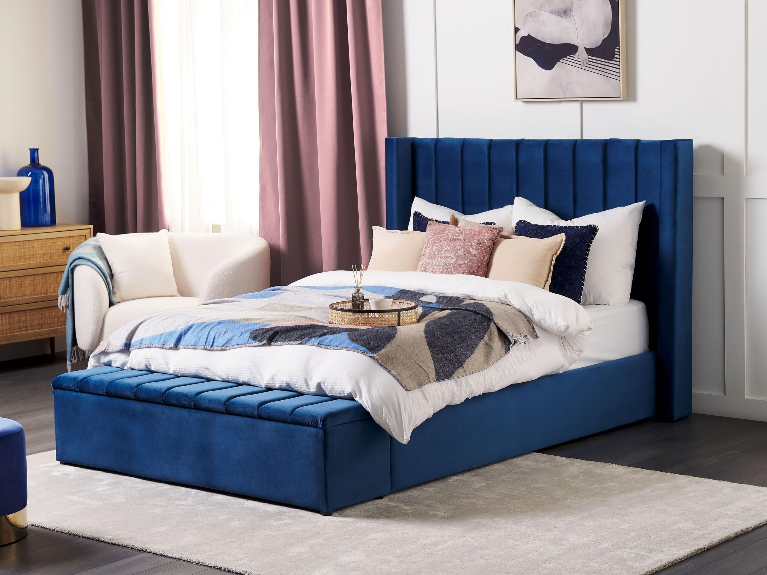 beliani-betten-noyers-samtbett-140x200-marineblau-mit-stauraum image 2