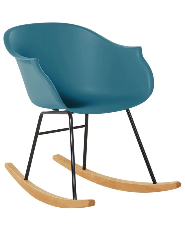 beliani-schaukelstuhl-kunststoff-dunkelgr-n-retro image 1